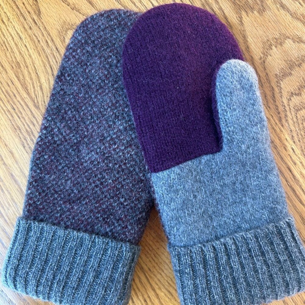 Felted Shetland Wool Mittens handcrafted from Repurposed Sweater Vest